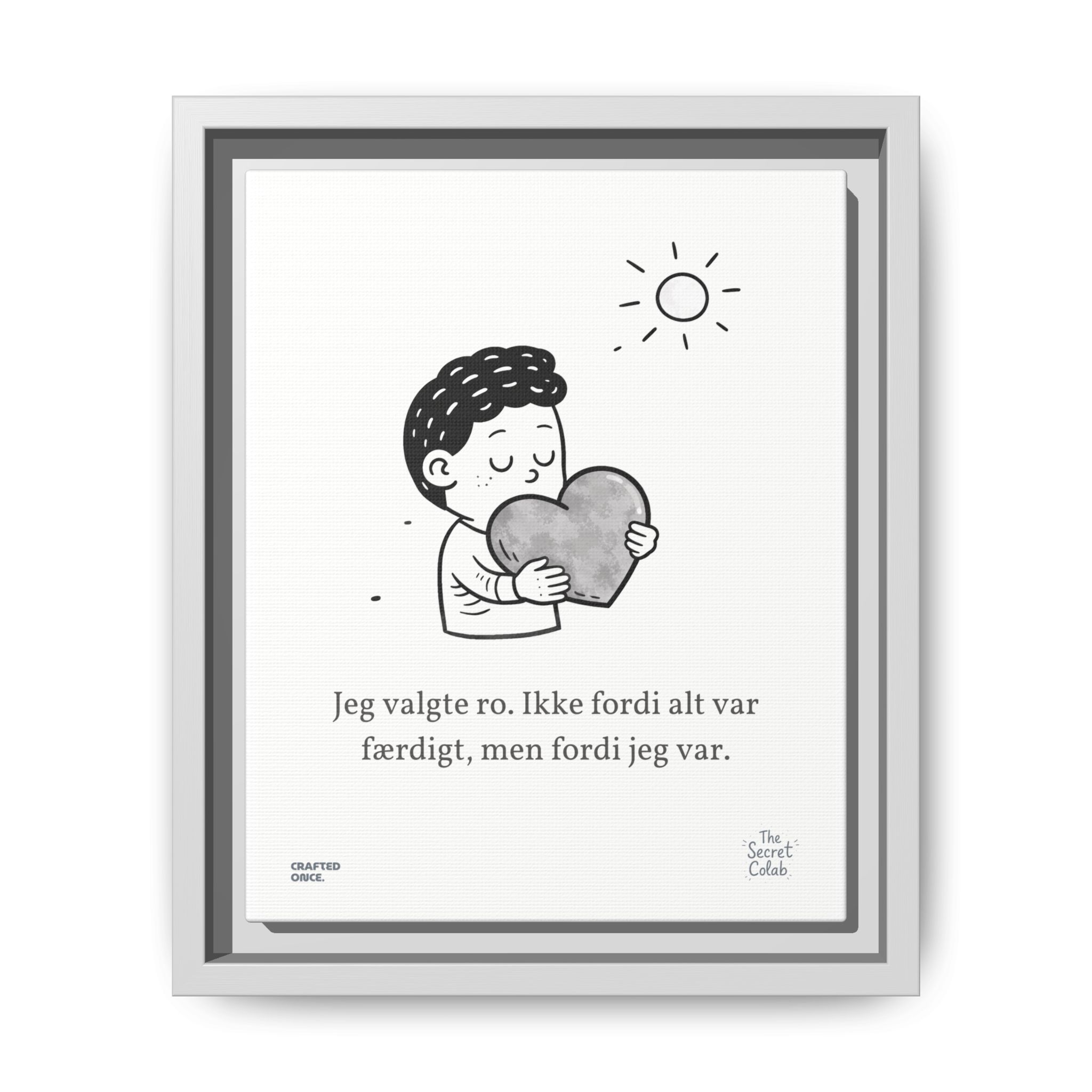 Danish Quote Illustration - Nogen om Noget #15: Jeg valgte ro. Ikke fordi alt var færdigt, men fordi jeg var. - Image 5