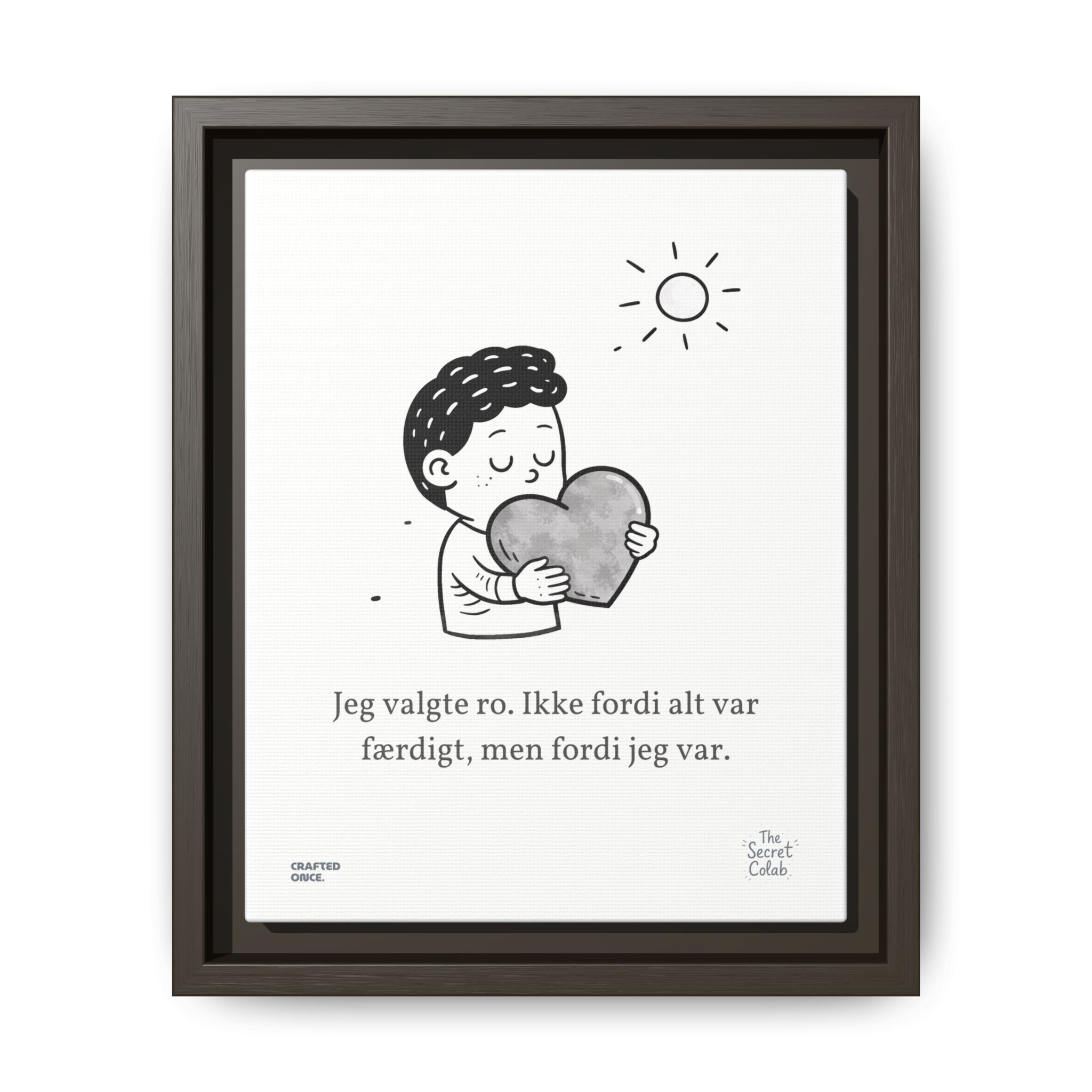Danish Quote Illustration - Nogen om Noget #15: Jeg valgte ro. Ikke fordi alt var færdigt, men fordi jeg var. - Image 3