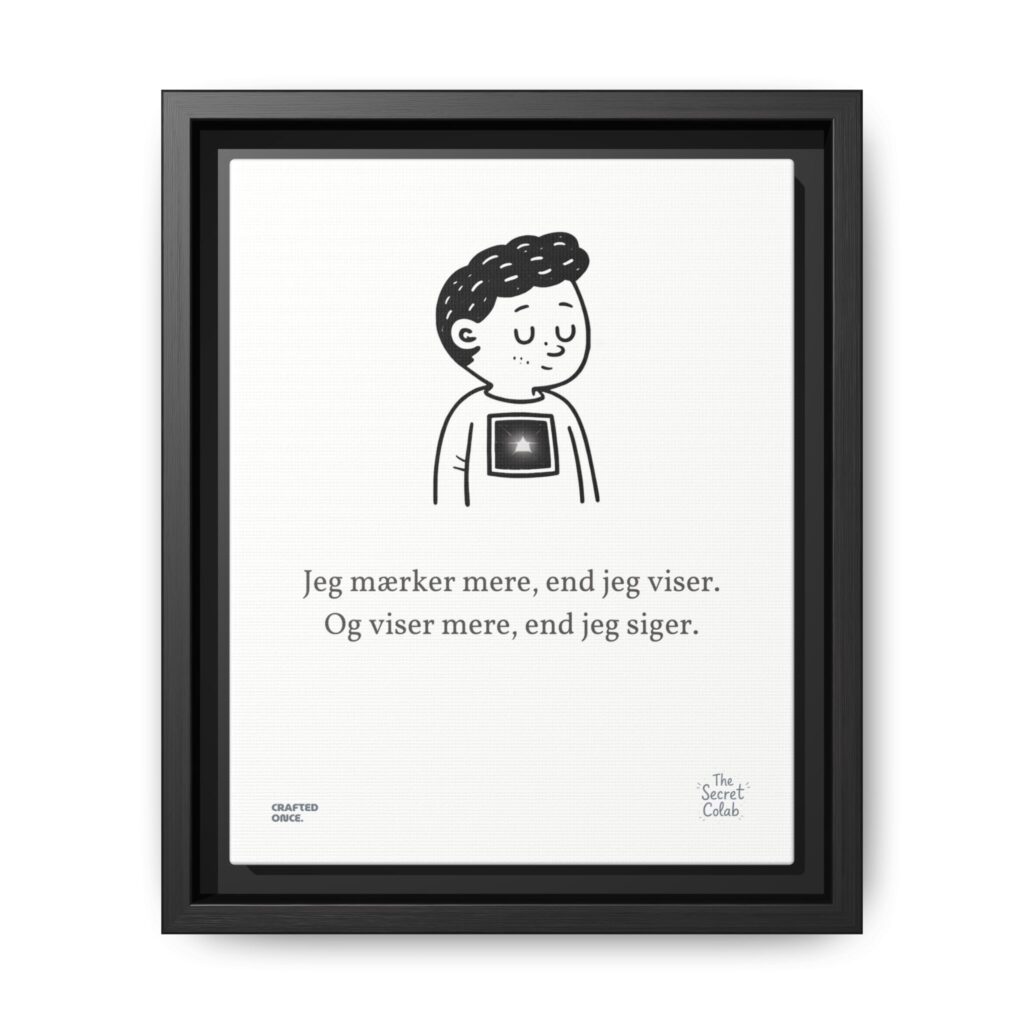 Danish Quote Illustration - Nogen om Noget #10: Jeg mærker mere, end jeg viser. Og viser mere, end jeg siger.