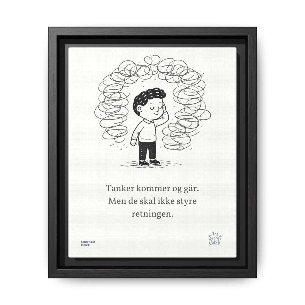 Danish Quote Illustration - Nogen om Noget #11: Tanker kommer og går. Men de skal ikke styre retningen.