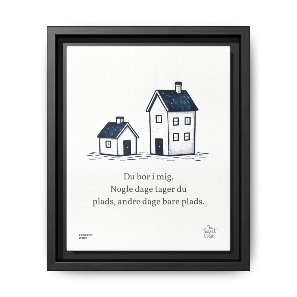 Danish Quote Illustration - Nogen om Noget #14: Du bor i mig. Nogle dage tager du plads, andre dage bare plads.